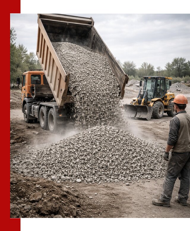 Доставка щебня в Ахтубинске крупными и мелкими фракциями