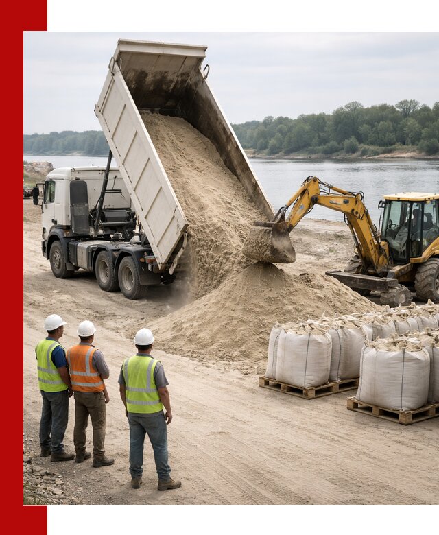 Доставка речного песка в Ахтубинске самосвалами и погрузкой