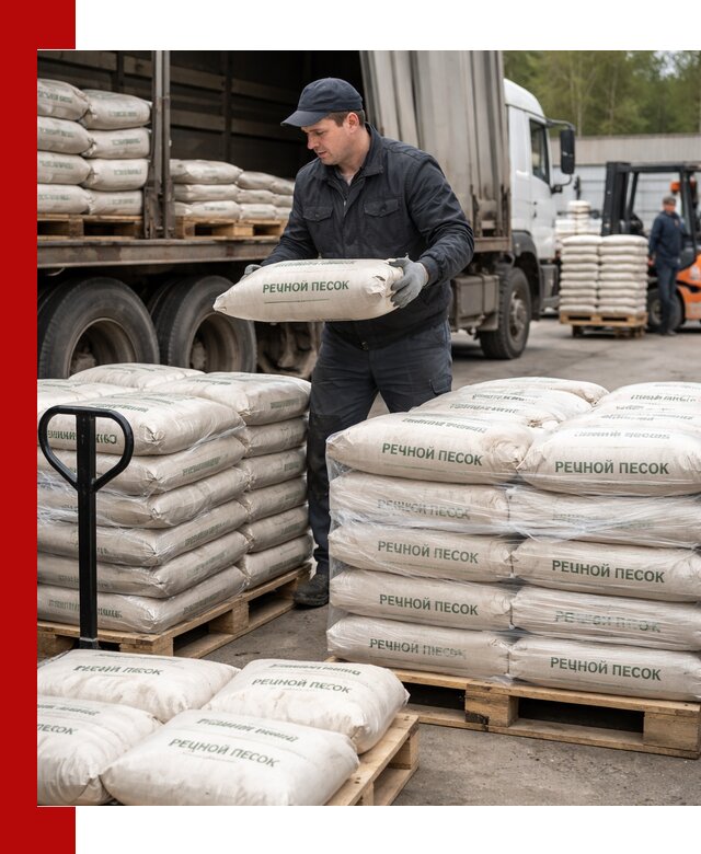 Речной песок в мешках с доставкой в Ахтубинске