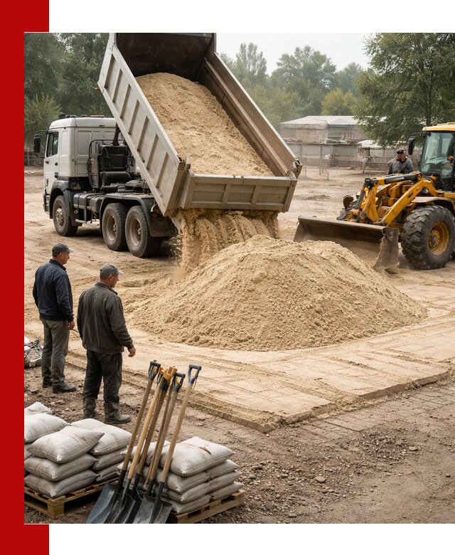 Доставка мытого песка в Ахтубинске с самосвалами по выгодной цене