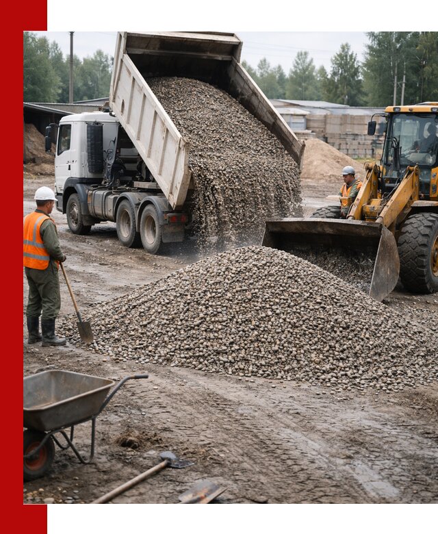 Мытый гравий с доставкой в Ахтубинске от карьера до участка