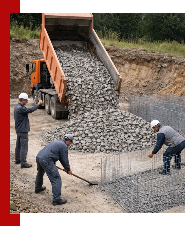 Камень для габионов с доставкой в Ахтубинске быстро и надёжно