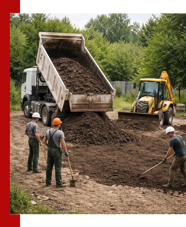Доставка и укладка грунта для выравнивания участка в Ахтубинске