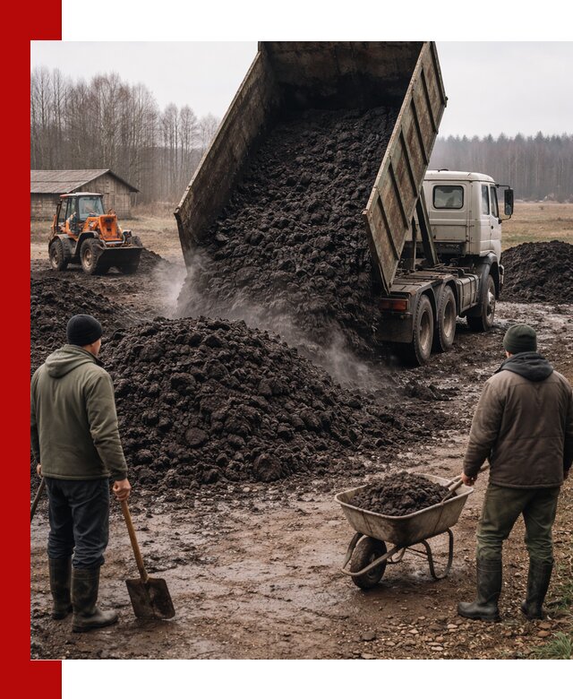 Доставка низинного торфа с разгрузкой и доставкой в Ахтубинске