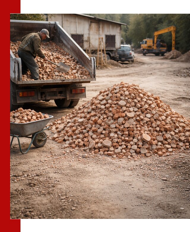 Доставка и подушка из боя кирпича с разгрузкой в Ахтубинске