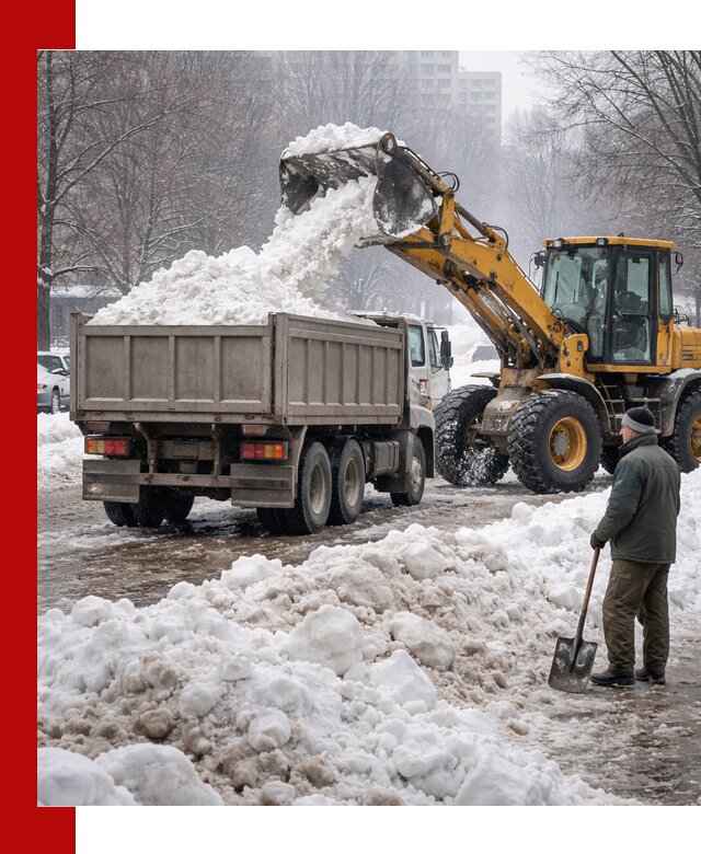 Вывоз снега грузовой техникой в Ахтубинске оперативно и чисто